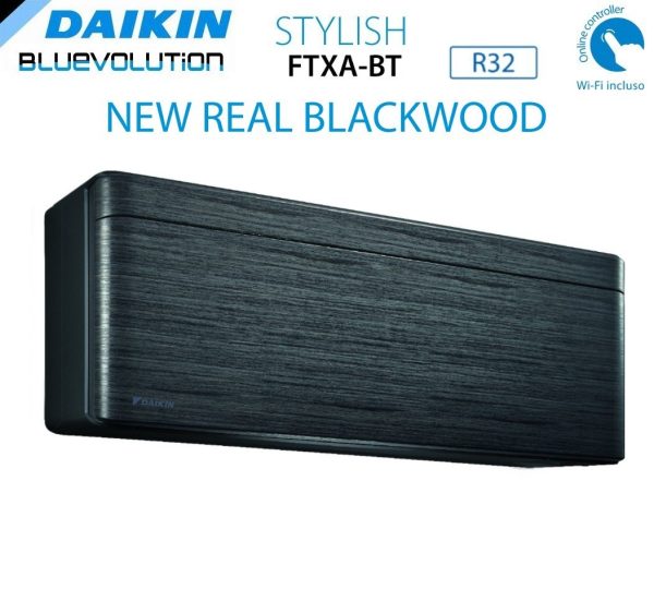 Climatizzatore Condizionatore Daikin Bluevolution Penta Split Inverter serie FTXA-BT STYLISH REAL BLACKWOOD 9+9+9+9+9 con 5MXM90N R-32 Wi-Fi Integrato 9000+9000+9000+9000+9000 Colore Legno Nero - Garanzia Italiana Online