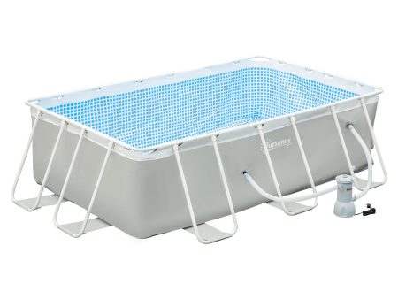 Easycomfort Piscina Fuori Terra da Giardino Rettangolare con Pompa di Filtraggio, 340x215x80cm, Grigia Cheap