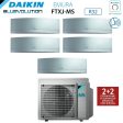 Climatizzatore Condizionatore Daikin Bluevolution Penta Split Inverter serie EMURA SILVER 7+7+9+12+18 con 5MXM90N R-32 Wi-Fi Integrato 7000+7000+9000+12000+18000 colore Argento - Garanzia Italiana Hot on Sale