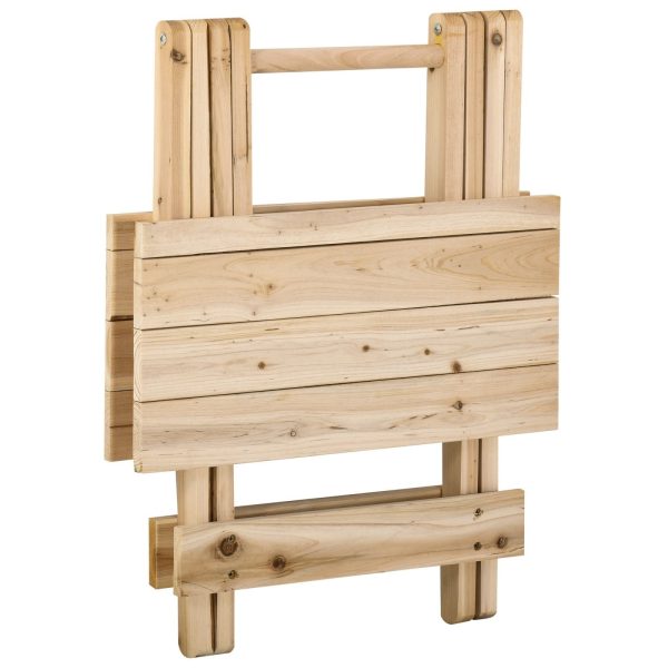 EASYCOMFORT Tavolino da Giardino o da Esterno Pieghevole e Portatile in Legno 50x50x51cm Sale