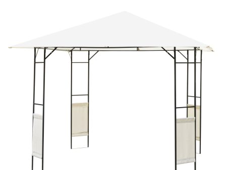 Easycomfort Gazebo 3x3 m con Tettuccio Rinforzato e 4 Viti, in Acciaio Verniciato a Polvere, Nero e Crema For Discount