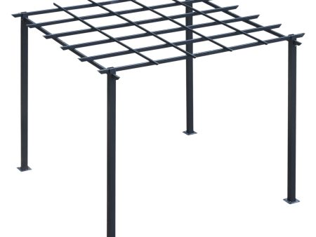 Easycomfort Gazebo Pergola da Giardino 3x3m Decorabile con Rampicanti in Metallo Nero Cheap