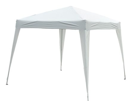 EasyComfort Gazebo Pieghevole da Giardino 2.4x2.4m con Struttura in Acciaio e Corde Antivento, Bianco Discount