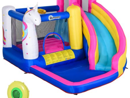 Easycomfort Castello Gonfiabile per Bambini con Scivolo, Piscina e Canestro da Basket, Gioco Gonfiabile Gigante e Rimbalzante per 3 Bambini, 360x305x210 cm Online Sale