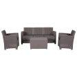 EASYCOMFORT  Salottino Esterni Componibile in PP - Set da 4 Pezzi Grigio Fashion