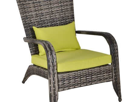 Easycomfort Sedia da Giardino in Rattan, Poltrona da Esterno a Adirondack con Braccioli e Cuscini Imbottiti, Grigia, 65x80x90cm For Cheap