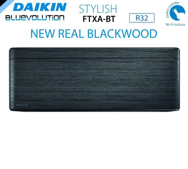 Climatizzatore Condizionatore Daikin Bluevolution Penta Split Inverter serie FTXA-BT STYLISH REAL BLACKWOOD 9+9+9+9+9 con 5MXM90N R-32 Wi-Fi Integrato 9000+9000+9000+9000+9000 Colore Legno Nero - Garanzia Italiana Online