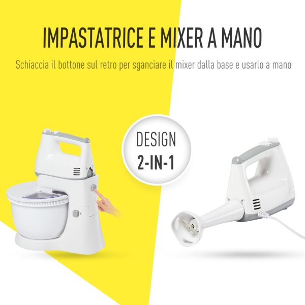 EASYCOMFORT Impastatrice Planetaria Mixer Elettrico a Mano 6 Velocità, Ciotola 3.4L For Cheap