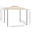 Easycomfort Gazebo da Giardino 3x3 m con Tenda Parasole Laterale, Altezza 288 cm, Cachi on Sale