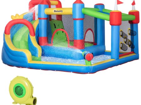 Easycomfort Castello Gonfiabile per Bambini con Scivolo, Trampolino e Piscina, 390x300x197cm Online