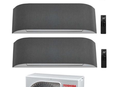 Climatizzatore Condizionatore Toshiba Trial Split Inverter serie HAORI 10000+10000+16000 (9000+9000+15000) con RAS-3M18U2AVG-E Wi-Fi Integrato Grigio Chiaro Grigio Scuro 10+10+16 (9+9+15) - NOVITA  Grigio Chiaro Online