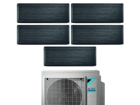 Climatizzatore Condizionatore Daikin Bluevolution Penta Split Inverter serie FTXA-BT STYLISH REAL BLACKWOOD 9+9+9+9+9 con 5MXM90N R-32 Wi-Fi Integrato 9000+9000+9000+9000+9000 Colore Legno Nero - Garanzia Italiana Online