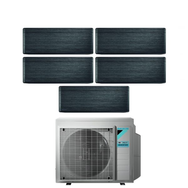 Climatizzatore Condizionatore Daikin Bluevolution Penta Split Inverter serie FTXA-BT STYLISH REAL BLACKWOOD 9+9+9+9+9 con 5MXM90N R-32 Wi-Fi Integrato 9000+9000+9000+9000+9000 Colore Legno Nero - Garanzia Italiana Online