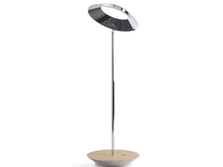 Royyo Chrome With White Oak Modern LED Desk Lamp with USB Port Online now