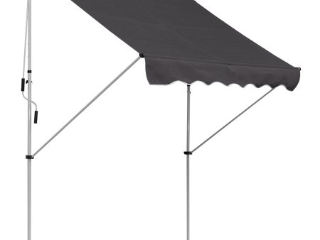 Easycomfort Tenda da Sole da Esterno 2x1.5m a Rullo con Manovella, Altezza e Angolazione Regolabile, Grigio For Cheap