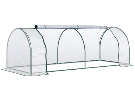 Easycomfort Oustunny Serra da Giardino con Porte Anteriori a Cerniera, in Acciaio e PVC, 250x100x80 cm Cheap