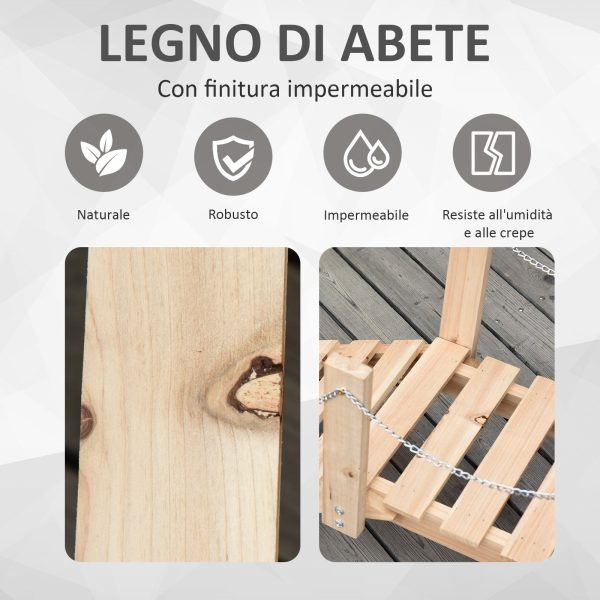 EasyComfort Ponticello da Giardino in Legno per Laghetto con Passerella ad Arco, Impermeabile 100x32x48cm For Sale