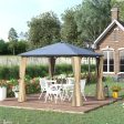 Easycomfort Gazebo da Giardino 3x3m con Tetto in Policarbonato e Zanzariere, Caffè e Khaki Discount