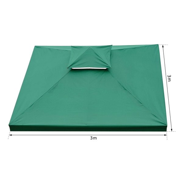 EasyComfort Copertura Telo per Gazebo da Giardino 3x3 m, Tetto Anti-UV Impermeabile in Poliestere Verde Scuro For Sale