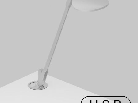 Splitty Silver Contemporary LED Desk Lamp with Grommet Mount and USB Port For Discount