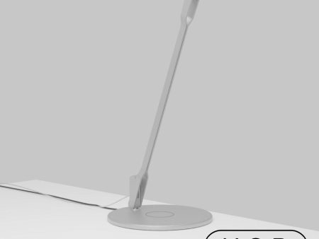 Splitty Silver Contemporary LED Desk Lamp with Wireless Charging Base and USB Port Online Sale