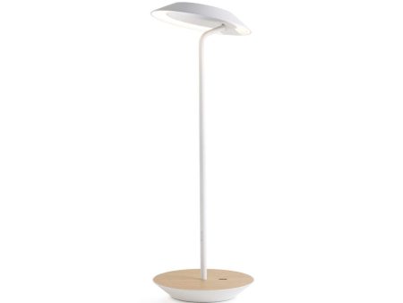 Royyo Matte White With White Oak Modern LED Desk Lamp with USB Port Hot on Sale