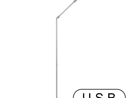 Splitty Silver Contemporary LED Floor Lamp with USB Port Online Hot Sale