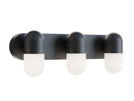 Irvine 24   3-Light LED Bathroom Vanity Light, Black Finish Hot on Sale