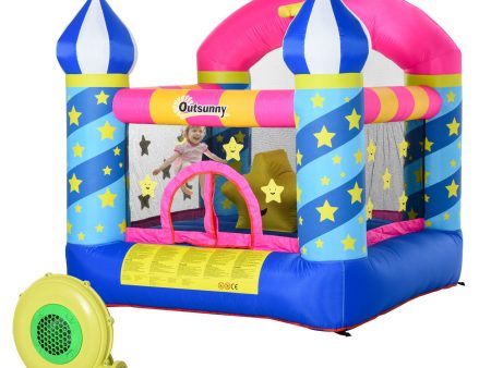 Easycomfort Castello Gonfiabile Gigante Colorato e con Gonfiatore, Gioco Gonfiabile per Bambini 3-8 Anni, 195x195x215cm Online Hot Sale