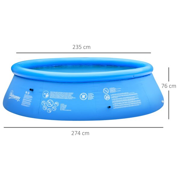 Easycomfort Piscina Gonfiabile per 3-4 Persone in PVC con Pompa Manuale, ?274x76cm, Blu Sale