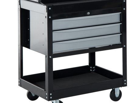 Easycomfort Carrello da Officina Professionale Cassettiera Portautensili in Lamiera, Nero, 68 x 46 x 88cm Hot on Sale