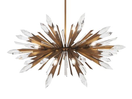 Elsa 42  12 Lights Pendant Light Gold Finish For Discount