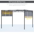 Easycomfort Gazebo a Pergola 3x3m in Acciaio con Tettuccio Scorrevole e 8 Picchetti Inclusi Online