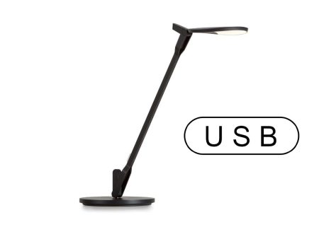 Splitty Matte Black Contemporary LED Desk Lamp with Table Base and USB Port Fashion