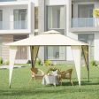 Easycomfort Gazebo da Giardino 3.5x3.5m in Metallo e Poliestere Beige con Doppio Tettuccio For Sale