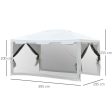 EASYCOMFORT Gazebo  in Tessuto PE con Zanzariera Bianco, 4x3m For Cheap