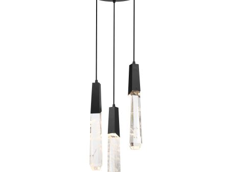 Drifting Droplets 18  3 Lights LED Pendant Light Black Finish Fashion