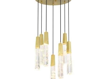 Drifting Droplets 20  7 Lights LED Pendant Light Brushed Brass Finish Online Sale