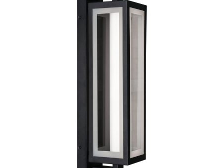 Blake 24   LED Outdoor Wall Sconce with Battery Backup, Black Finish Online Hot Sale