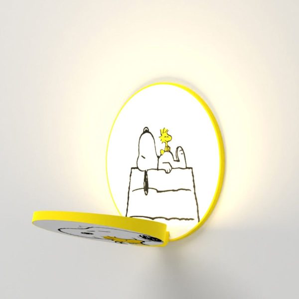 Peanuts Gravy 5 in. LED Warm White Wall Light Yellow Hardwired Snoopy Woodstock Gravy Cheap