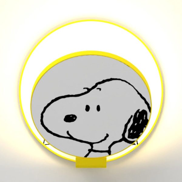 Peanuts Gravy 5 in. LED Warm White Wall Light Yellow Plug-in Snoopy Gravy Hot on Sale