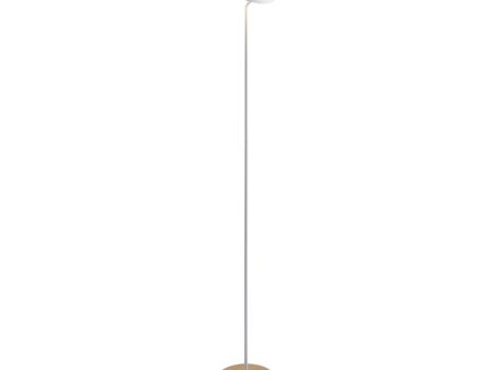 Royyo Matte White with White Oak Contemporary LED Floor Lamp with USB Port For Sale