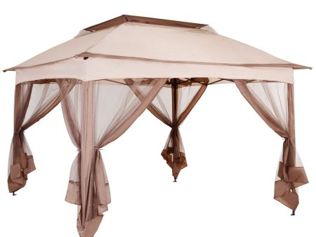 Easycomfort Gazebo da Giardino 3.3x3.3 m in Acciaio e Poliestere con Zanzariera Impermeabile Richiudibile Online Hot Sale