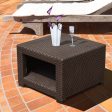 EASYCOMFORT Tavolino da Giardino in PE Rattan, Marrone, 56x56x44.5cm Hot on Sale