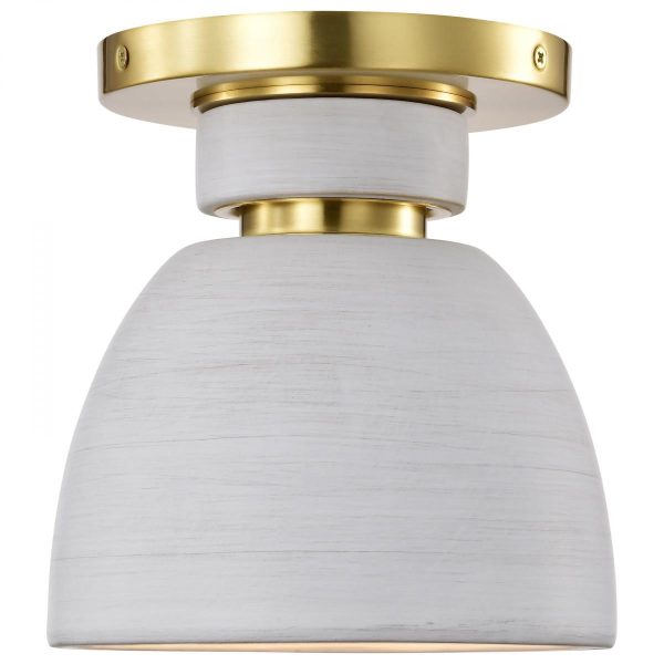 Collins 8  Flush Mount Light, Brushed Brass Finish Supply