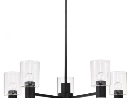 Clarksville 28  5 Lights Chandelier, Matte Black Finish Online Sale