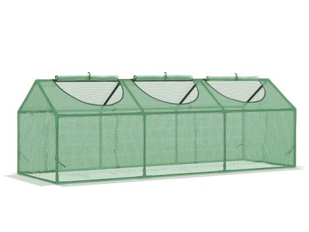 Easycomfort Mini Serra da Giardino con 3 Finestre Avvolgibili e Copertura PE Anti-UV, 180x60x60cm, Verde For Sale