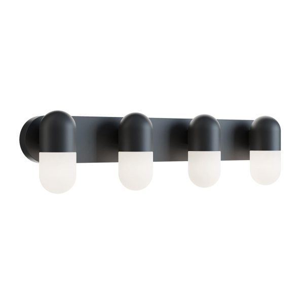 Irvine 33   4-Light LED Bathroom Vanity Light, Black Finish Discount