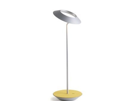 Royyo Silver With Honeydew Felt Modern LED Desk Lamp with USB Port Fashion