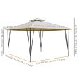 Easycomfort Gazebo da Giardino 3.5x3.5m in Metallo e Poliestere Beige con Doppio Tettuccio For Sale